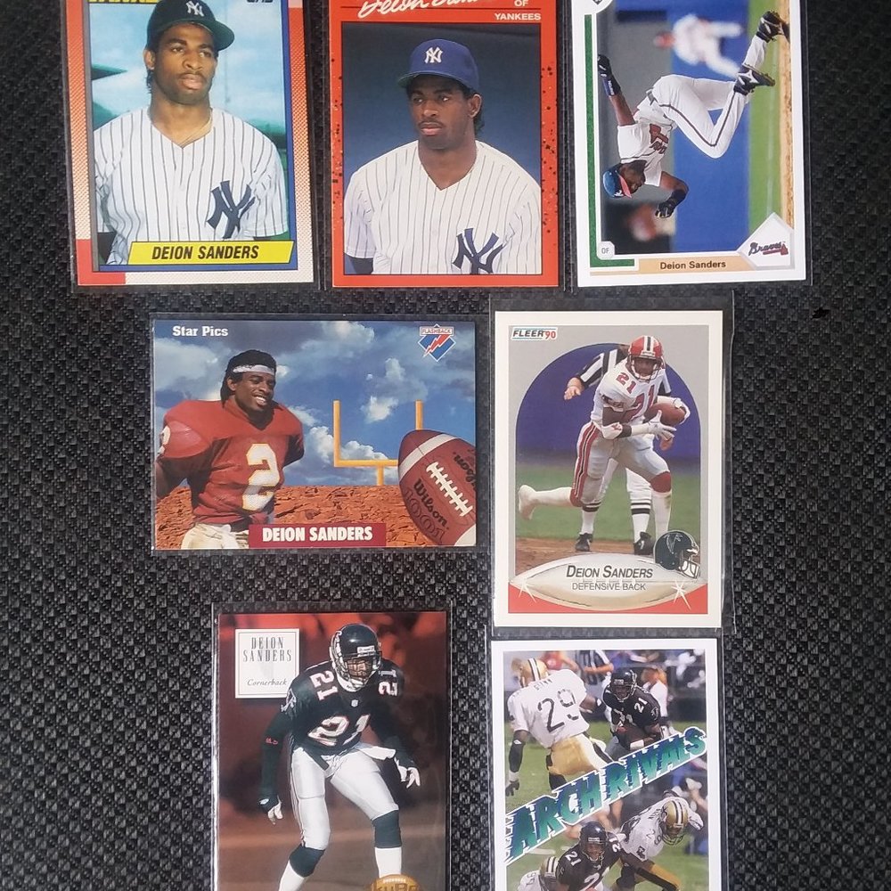 Deion Sanders 7x Card Lot (Rookies,FSU,Multisports)